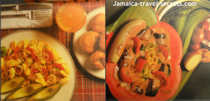 A plate of Jamaican food